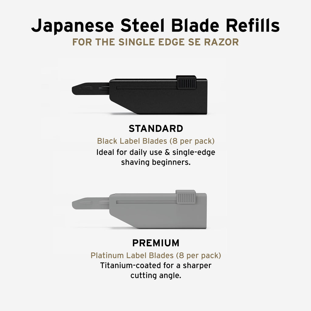 Japanese Steel Blades -Standard Black and Premium Platinum