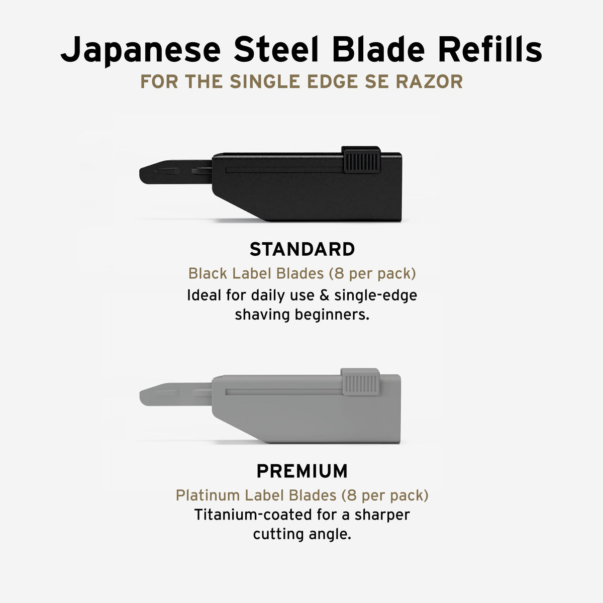 Japanese Steel Blades -Standard Black and Premium Platinum